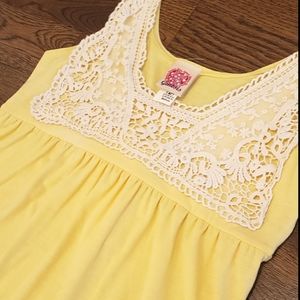 Yellow Tank With Lace Overlay